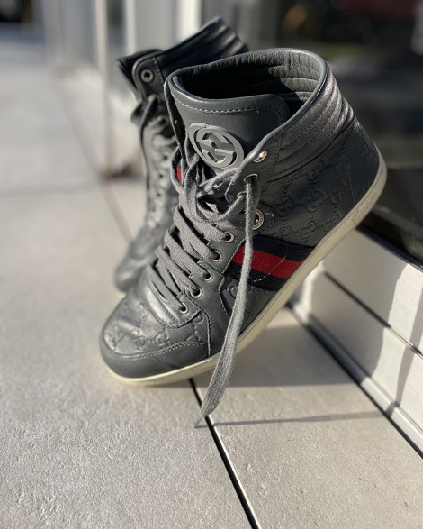 Tenisky pánské Gucci HIGH TOP GUCCISSIMA šedé 